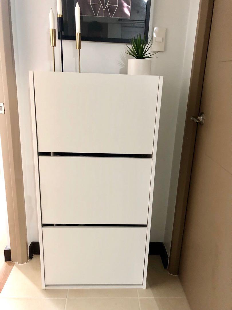 ikea shoe cabinet storage on Ikea Shoe Cabinet W 3 Compartments Furniture Home Living Furniture Shelves Cabinets Racks On Carousell