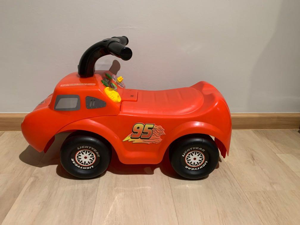 Lightning mcqueen ride sale on push car