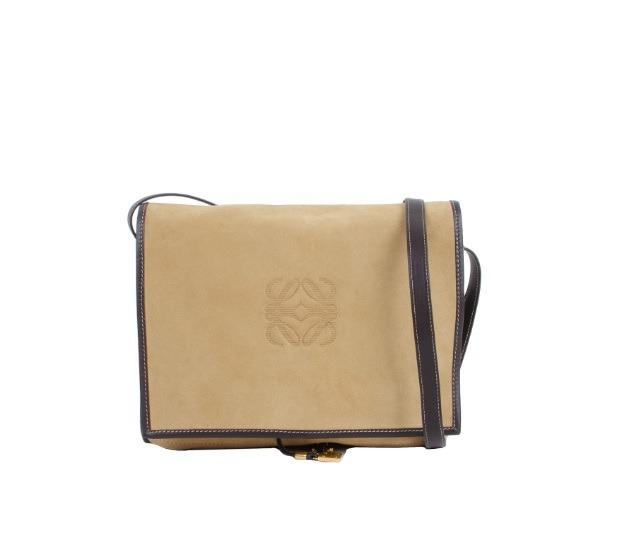 Loewe Logo Flap Messenger Suede Brown Bag Luxury Bags Wallets On Carousell