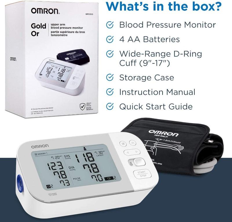 Omron Gold Blood Pressure Monitor Upper Arm Cuff Digital Bluetooth