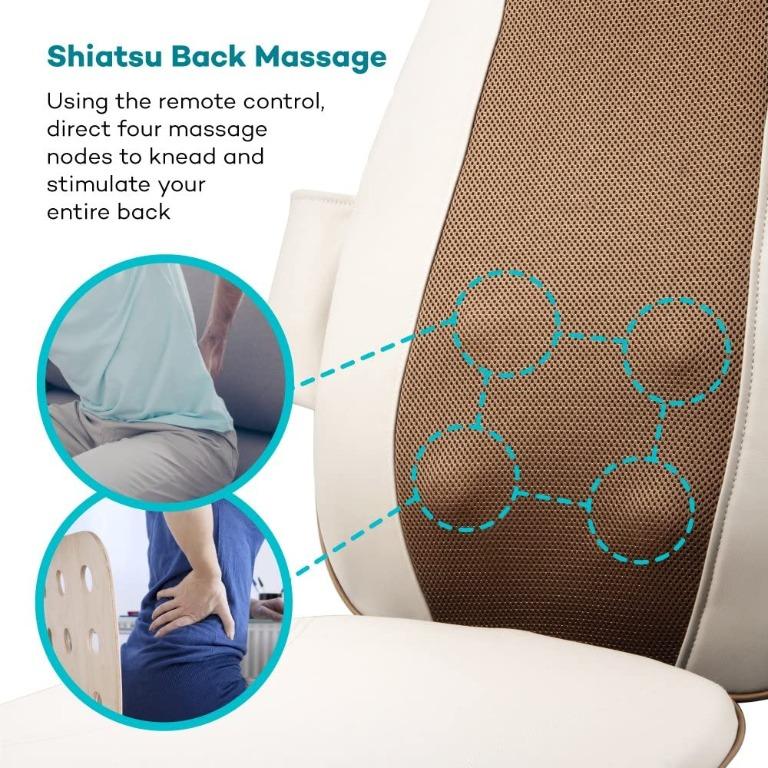 Sable Shiatsu Neck & Back Massager Cushion, Health & Nutrition, Massage ...