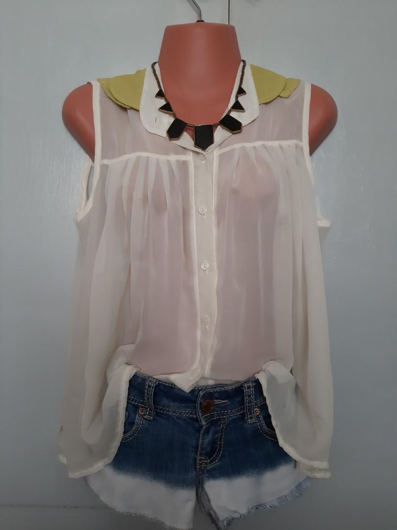 sleeveless sheer top