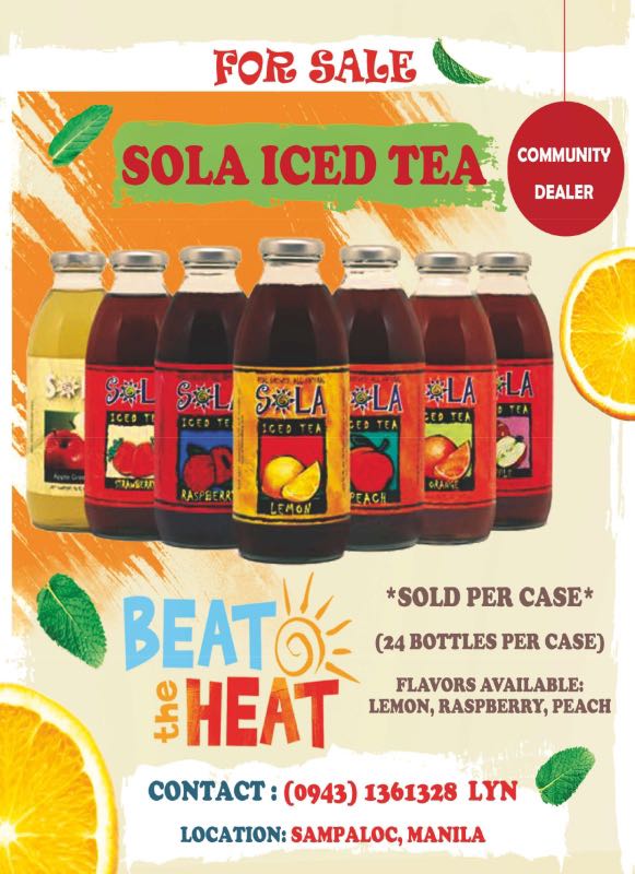 Sola Iced Tea Sold By Case 24 Bottles Food Drinks Beverages On Carousell