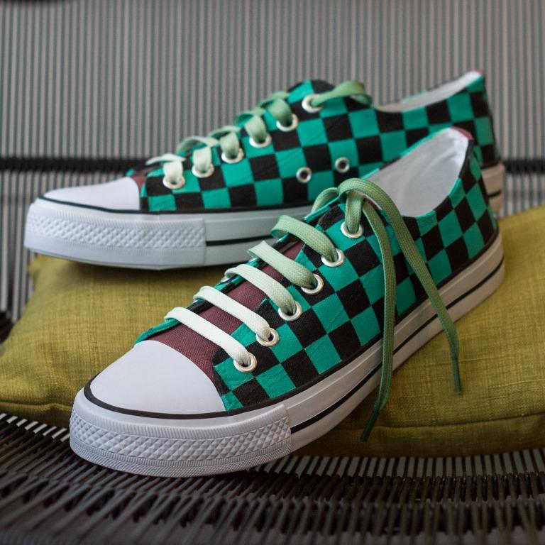 Tanjiro Hand Painted Custom Shoes Demon Slayer Sneakers Men S Fashion Footwear Sneakers On Carousell