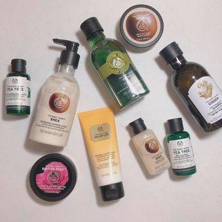 The Body Shop Decant Takal : Tea Tree Ginger Shampoo Shea Butter Olive British Rose
