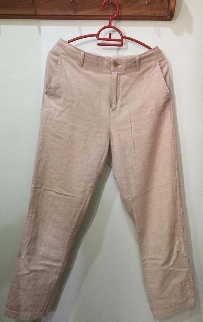 women linen cotton tapered pants