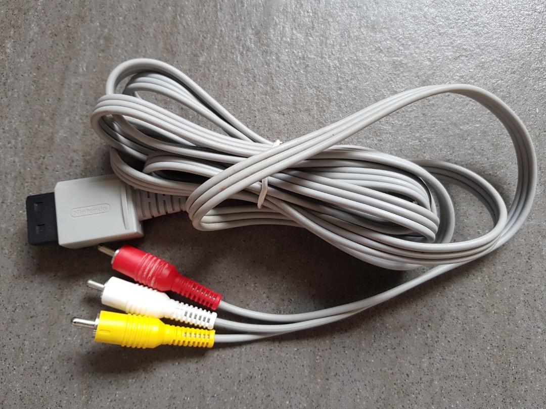 wii red yellow white cables