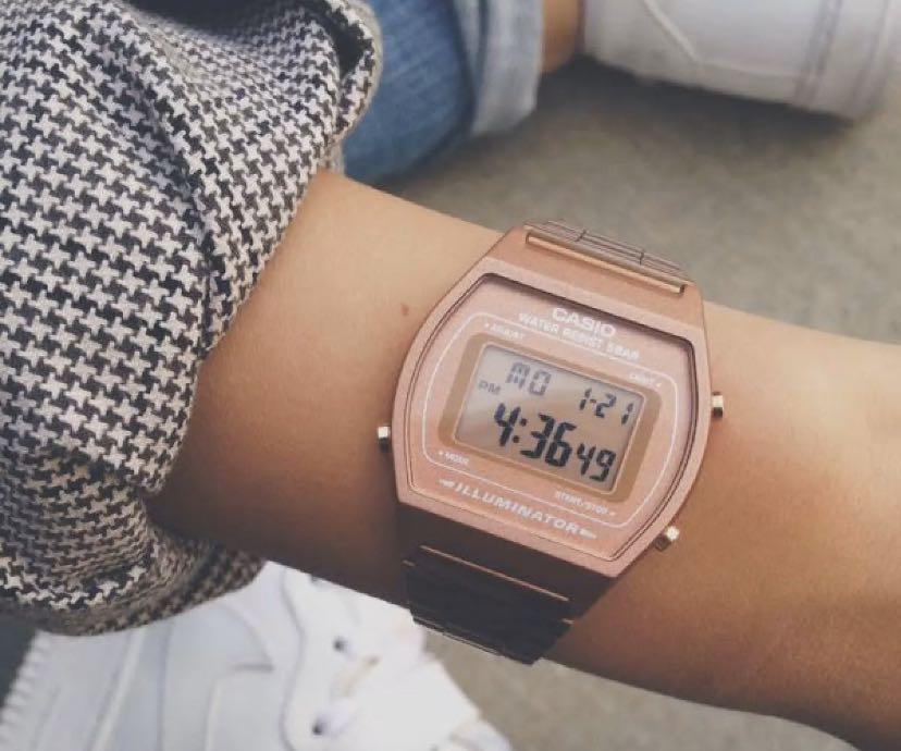 Casio digital watch rose gold store