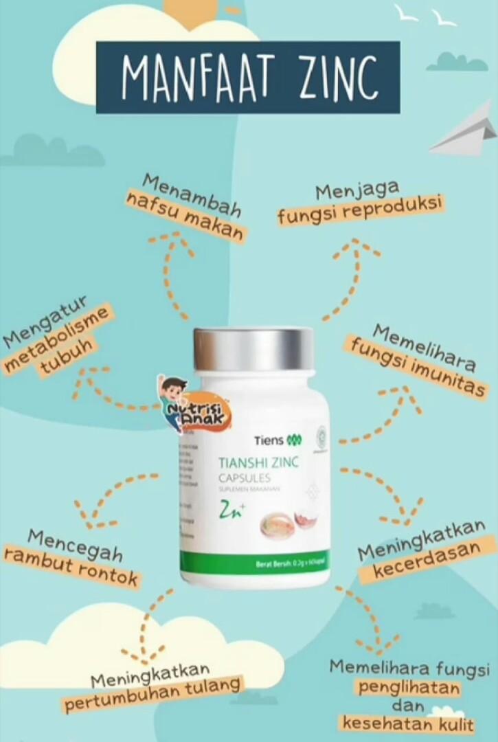 Zinc Capsules Tiens Isi 60 Capsules Kesehatan Kecantikan Kulit Sabun Tubuh Di Carousell