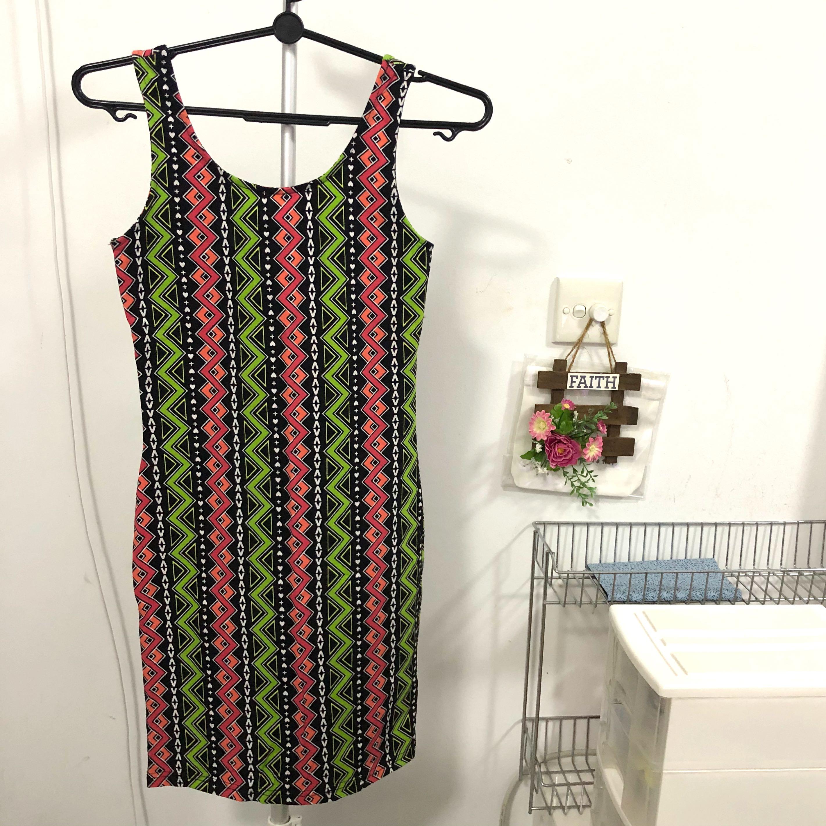 colourful bodycon dress Colorful Bodycon Dress – DefinedImage main image 0