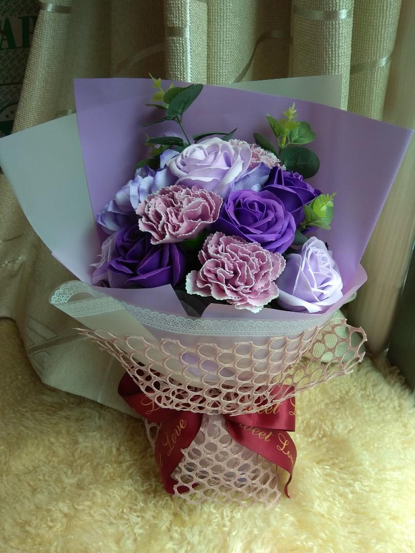 精選紫色系香皂花束 手作 自家設計 手作產品 飾物 Carousell
