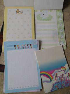 90+ sheets of Assorted Stationary and Free Envelope - Lisa Frank Unicorn, Snoopy, Pinny-Mu, Sesame Street (selling as set only)