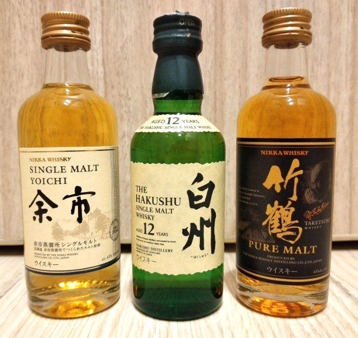 已停產余市白州12 竹鶴三款經典日本威士忌酒版組合 1 余市單一麥芽威士忌酒版 50ml 43 2 白州12年單一麥芽威士忌酒版 50ml 43 3 竹鶴純麥威士忌酒版 50ml 40 Carouselljackpot 嘢食