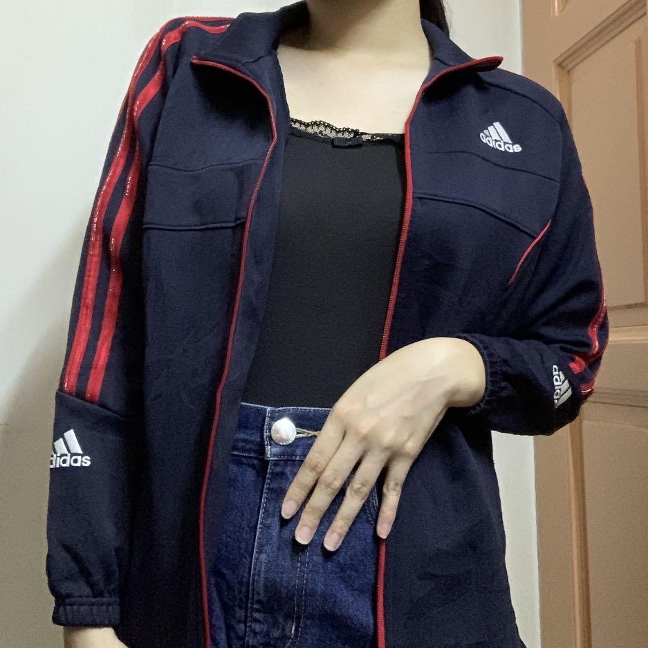 Navy Red Adidas Climalite Jacket