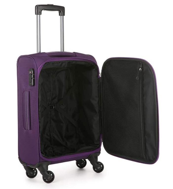 Antler Marcus Siro Durable Expandable Lightweight Soft Shell Suitcase Colour Purple Size Cabin FREE DELIVERY