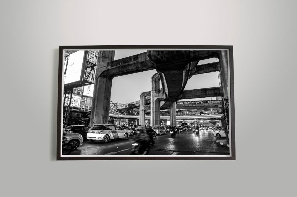 Bangkok City Thailand Cityscape Urban Street Home Decoration Wall Art Landscape Black And White Poster Canvas Print Design Craft Art Prints On Carousell