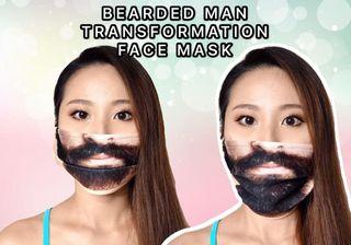 Bearded Man Transformation Face Mask