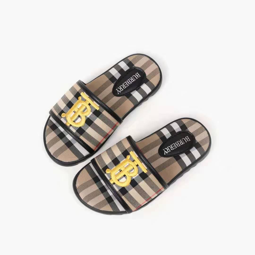 burberry slides on feet