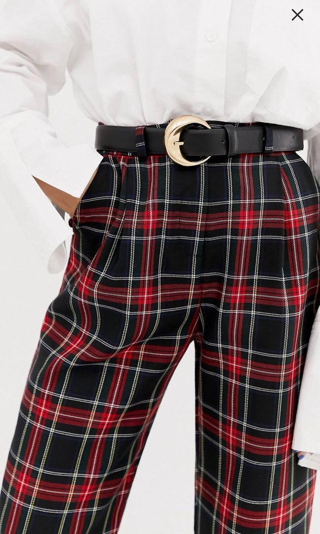 Petite tartan trousers store