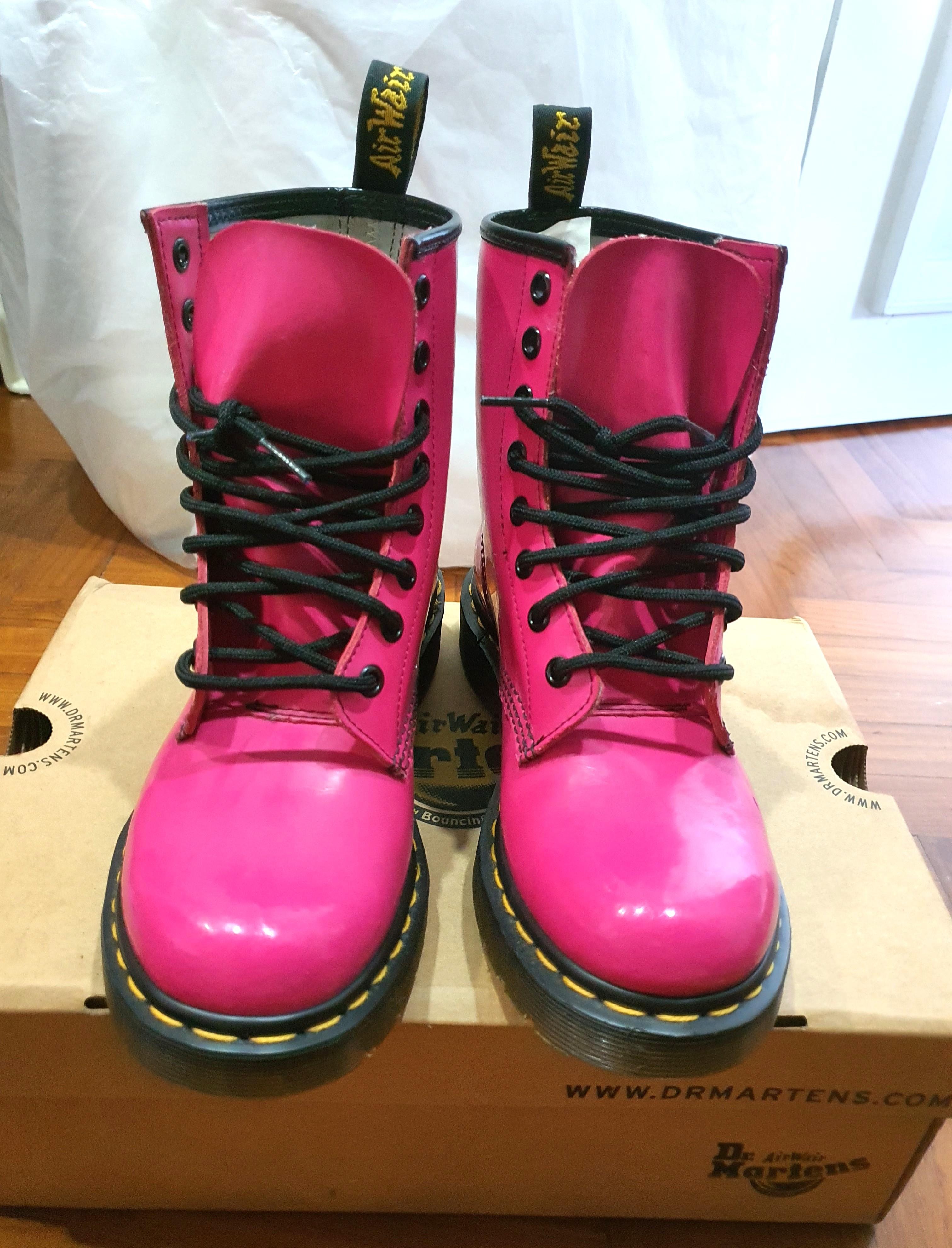 pink patent dr martens