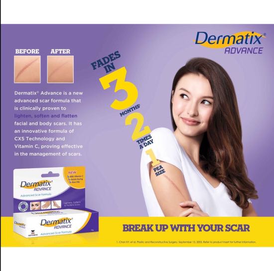 Sold Excellent Dermatix Advance Adv Scar Formula Beauty Personal Care Face Face Care On Carousell
