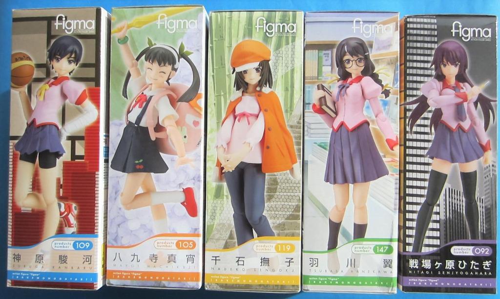 Figma 化物語109神原駿河 105八九寺真宵 119千石撫子 147羽川翼 092戰場原黑儀set 興趣及遊戲 玩具 遊戲類 Carousell