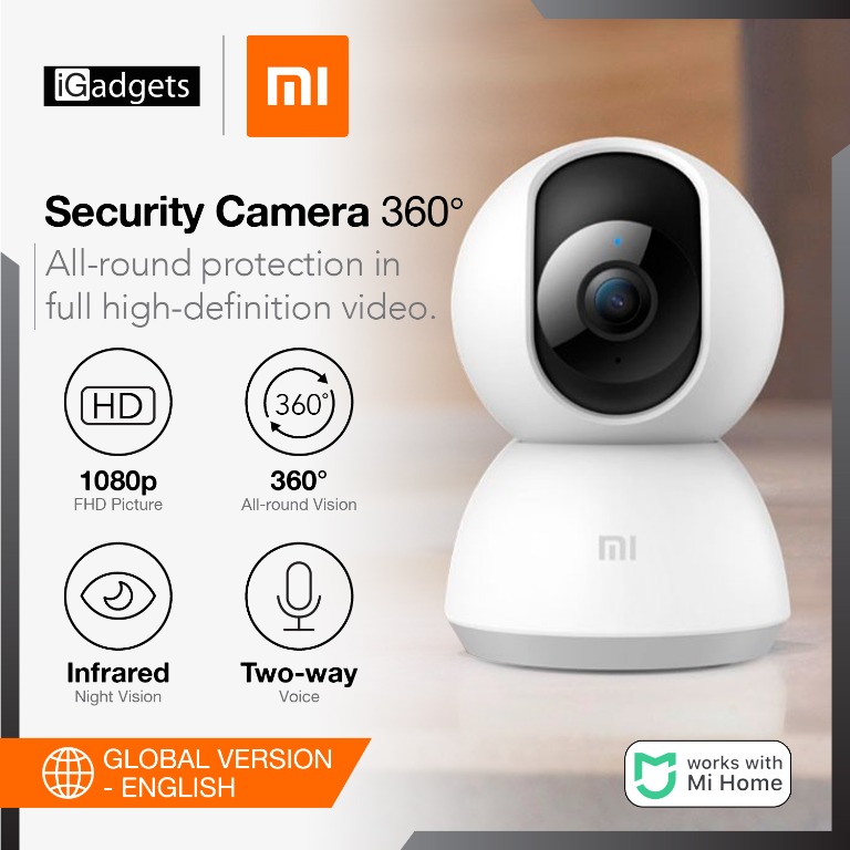 Global Version Xiaomi Mijia MJSXJ02CM 1080P HD Smart Camera 360 Viewing Angle Night Vision Work With Google Asisstance