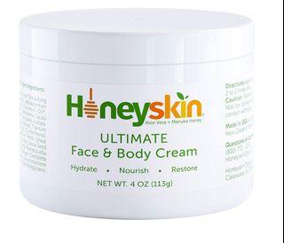 Honeyskin Ultimate Face & Body Cream Manuka Honey Aloe Vera 4oz