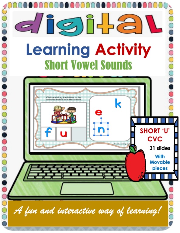 Interactive And Fun Digital Learning Activity For Kindergartener And 1st Grader Cvc Short Vowel U Word Building Toys Games Others On Carousell