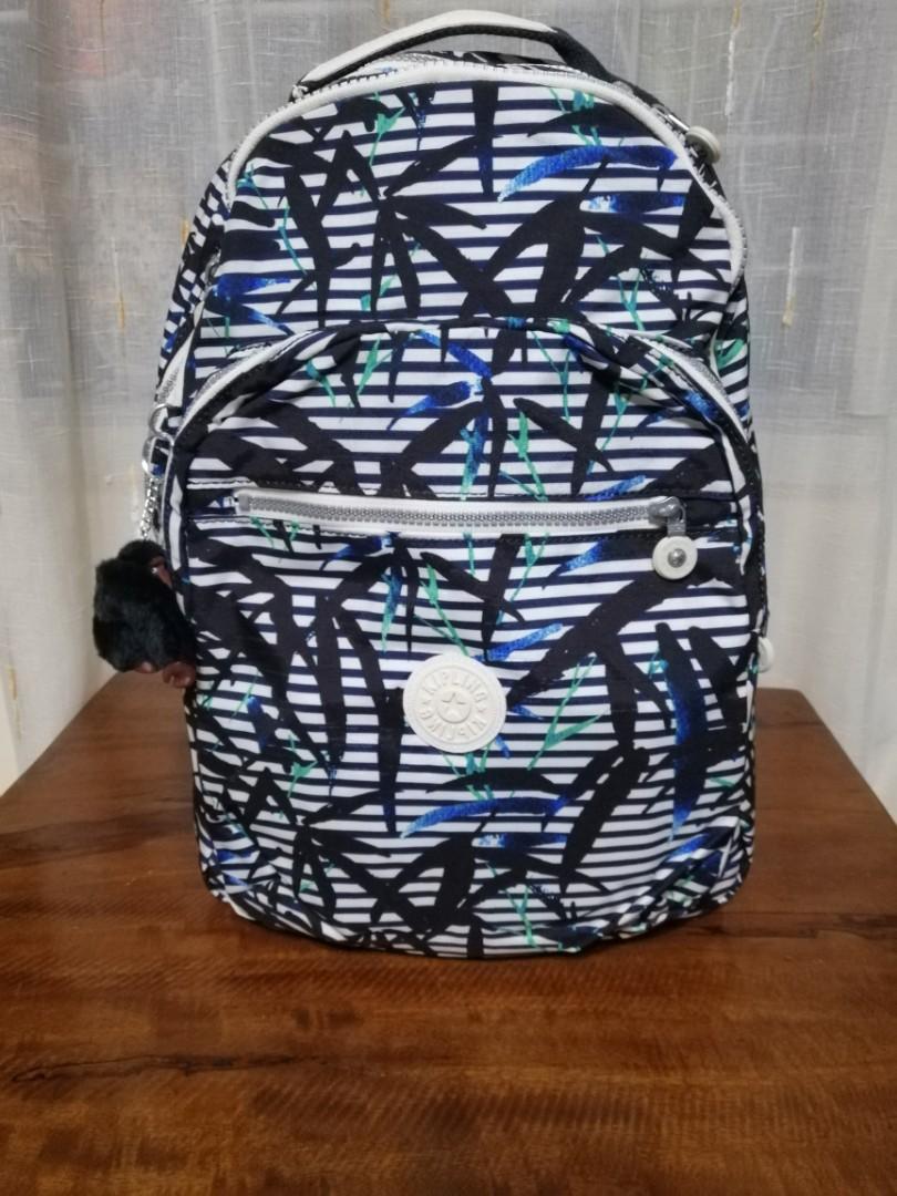 kipling striped backpack