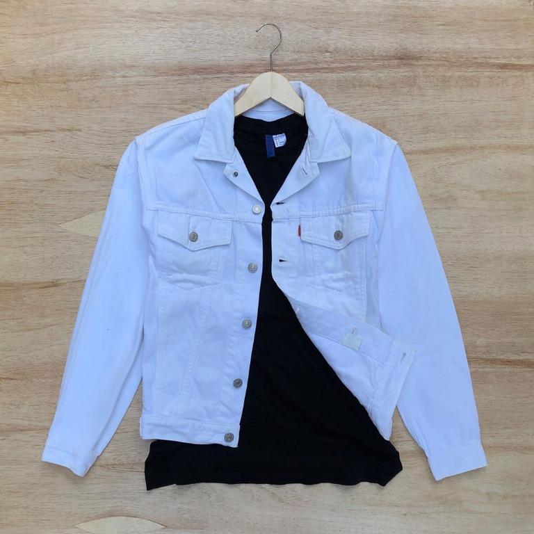 levi's white denim jacket mens