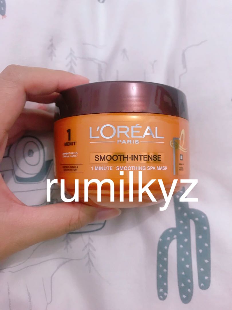Loreal hair mask smooth intense, Kesehatan & Kecantikan, Perawatan