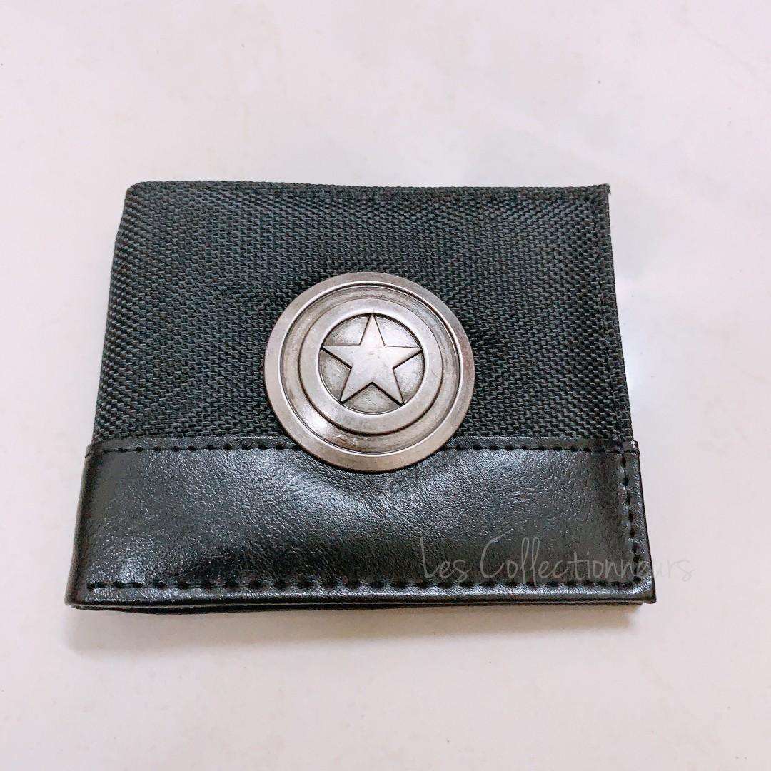 Captain America Metal Logo Simple Design Bi-Fold Wallet 