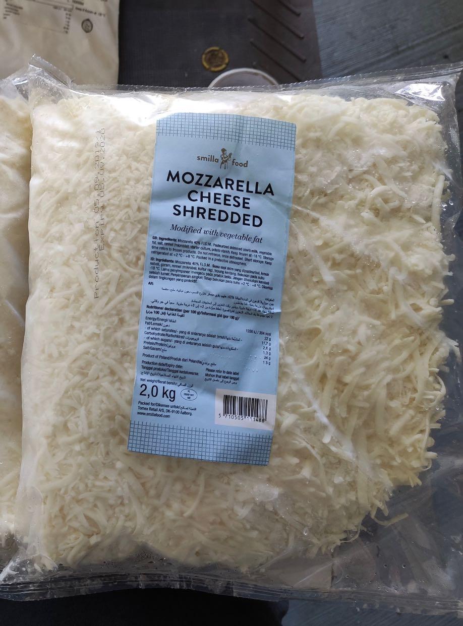 Mozzarella cheese shredded 2KG/PKT, Food & Drinks, Packaged & Instant