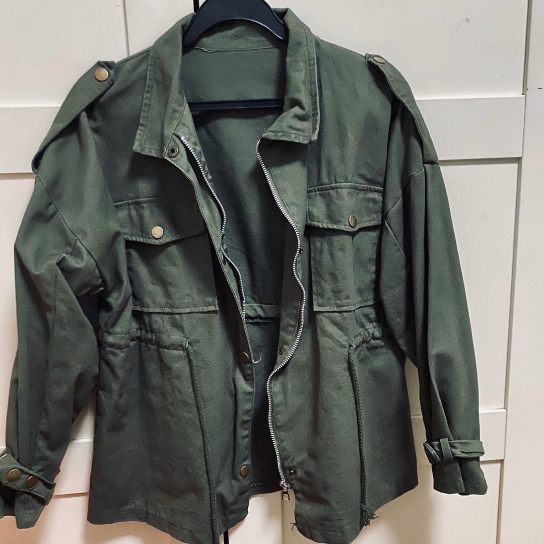 Navy green jacket clearance