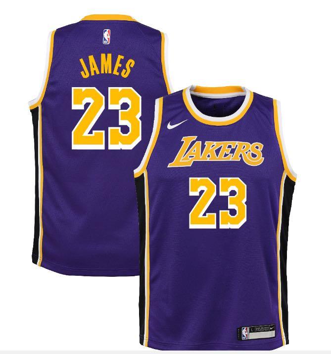 NBA LA Lakers Lebron James #23 Purple - gold font Jersey (ready