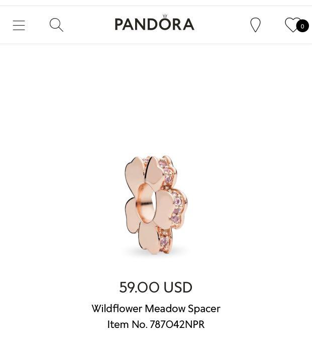 Preloved Pandora Charm Wildflower Meadow Spacer