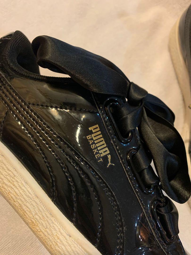 Puma heart patent khaki top