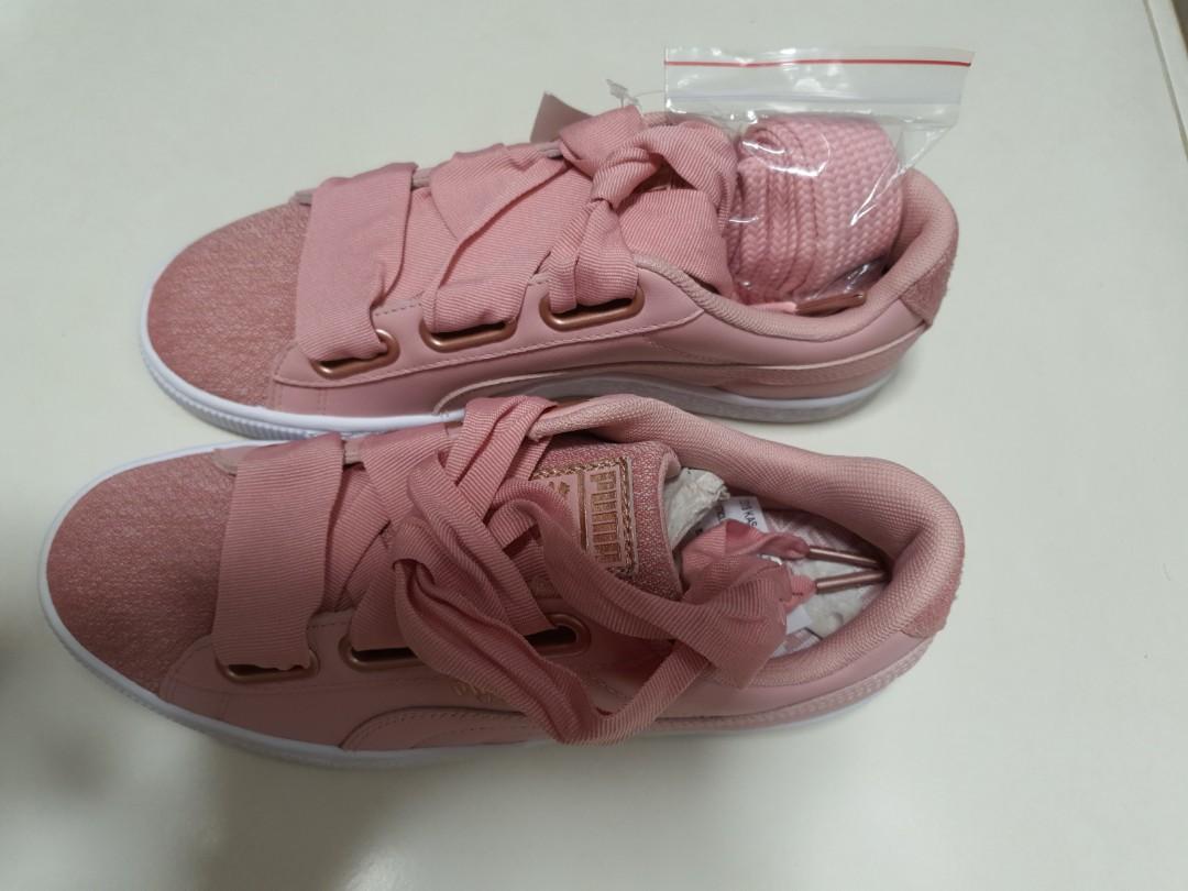 puma basket heart woven rose