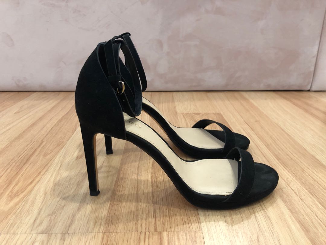 SUEDE MANGO BLACK STILETTOS HEEL SIZE 