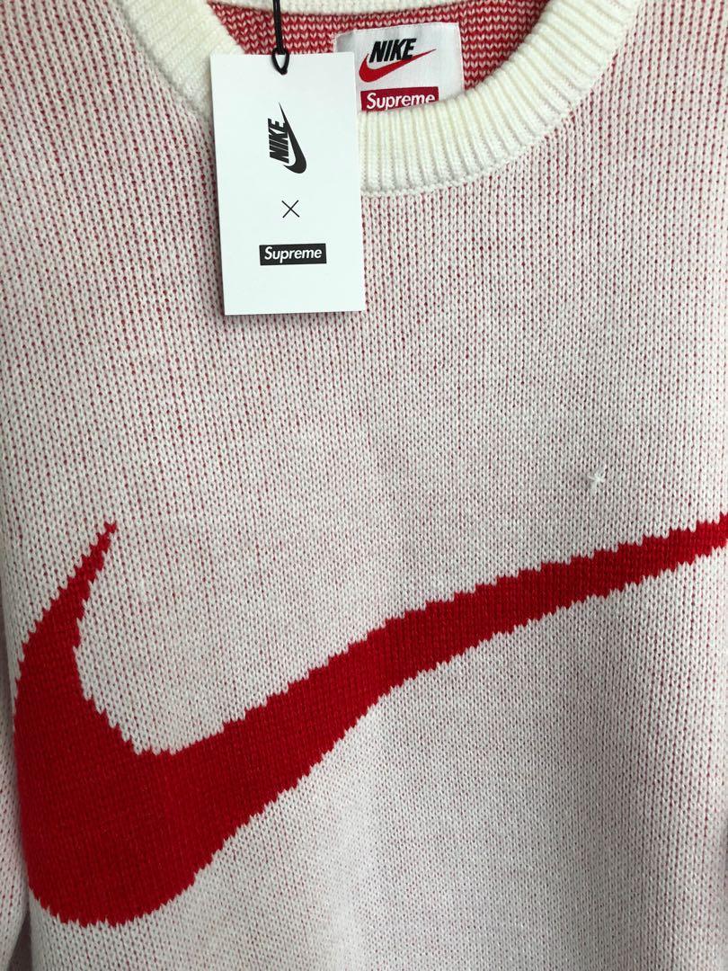 Supreme nike swoosh sweater top white