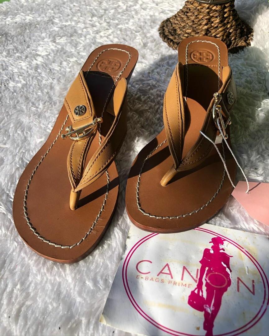 tan tory burch wedges