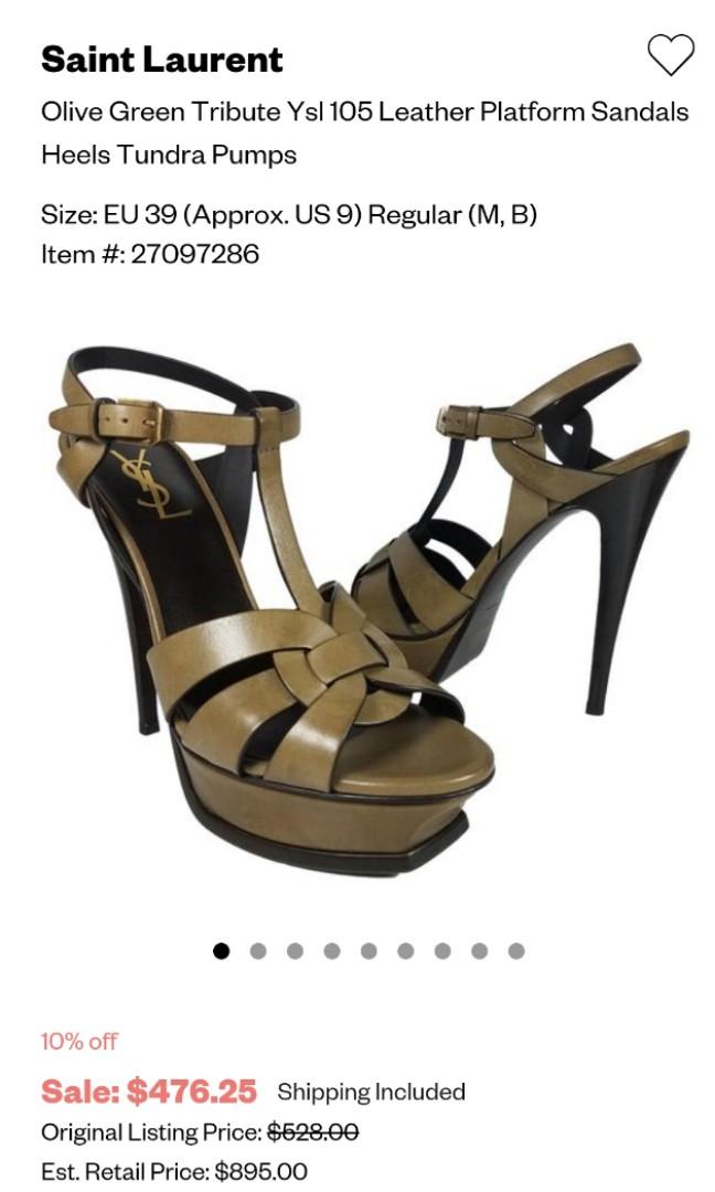 YSL tribute sandals 75 in olive