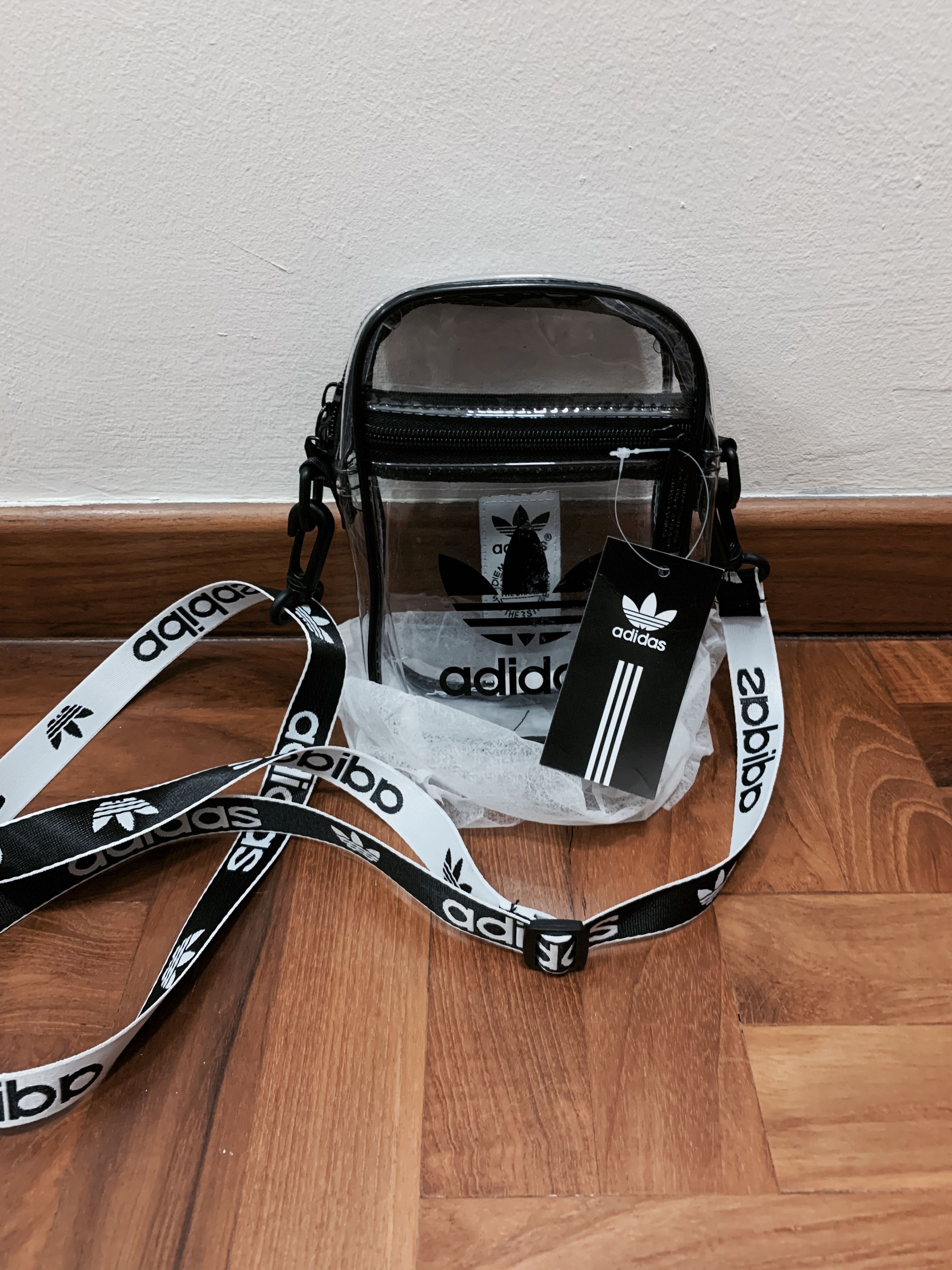 Adidas transparent sling bag clearance