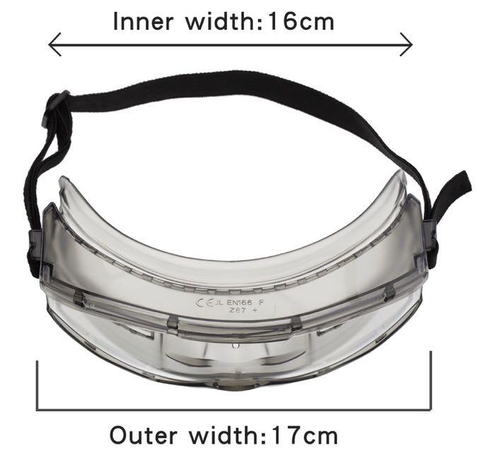 Anti-Fog Goggles Polycarbonate (Category: Construction Tools & Equipment) located in Manila. Submitted by blythe01 (Listing ID 1006442322, Image 2). Description: Protective splash goggles provide excellent eye protection. The safety goggles constructed of soft, comfortable PVC frame with polycarbonate lens and a wide adjustable headband. Design with indirect vents, and anti-fog lens. Can be used over prescription glasses. Transparent lens. Effect