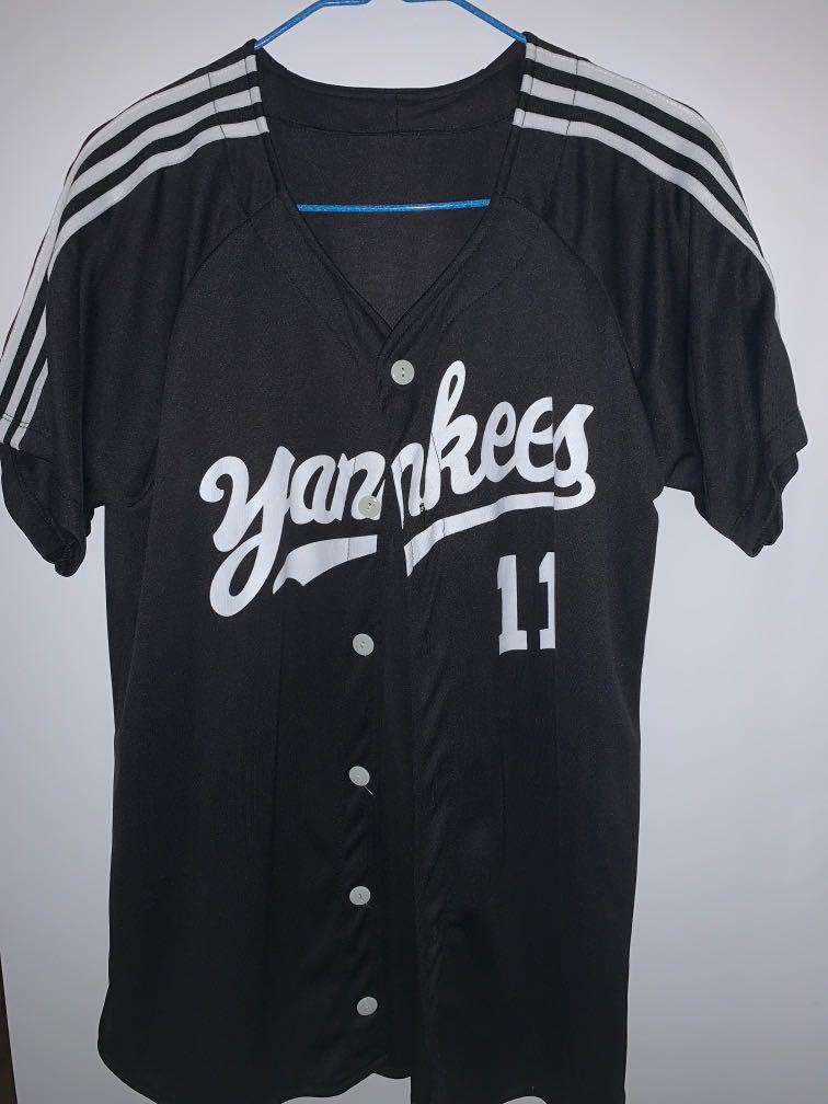 Black Oversized Baseball Jersey, Women's Fashion, Tops, Longsleeves on ...