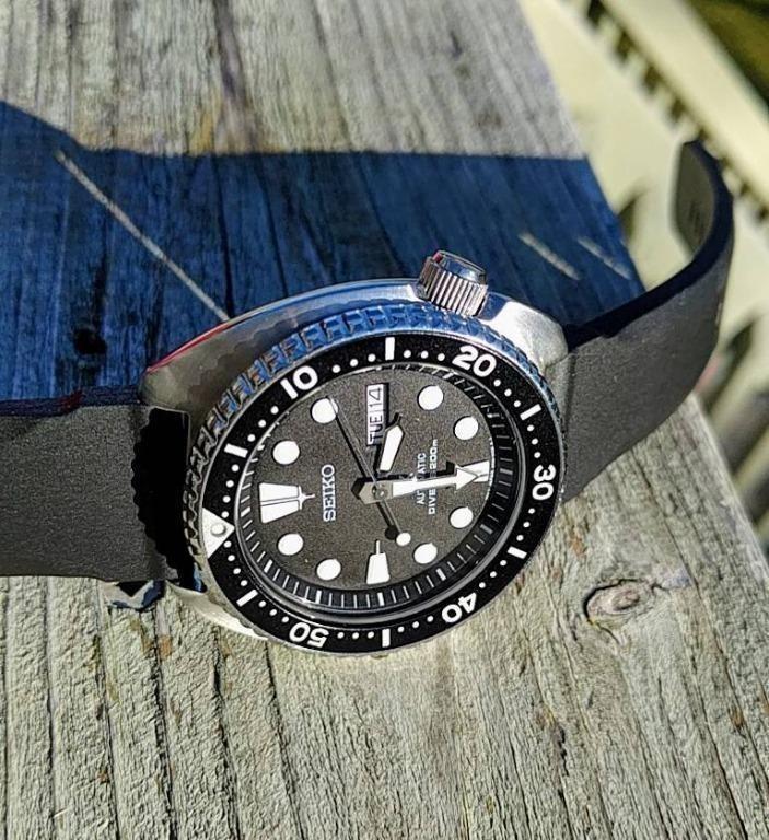 Bonetto Cinturini Rubber Watch Strap 317 Black 22mm