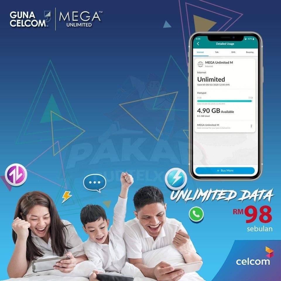 Celcom Postpaid Mega 80 98 148 Unlimited Mnp Sahaja Mobile Phones Tablets Others On Carousell