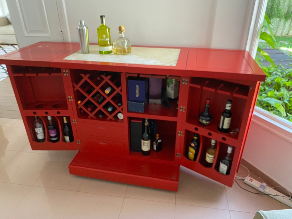 Chinese Marble Top Bar Cabinet Furniture Home Living Furniture