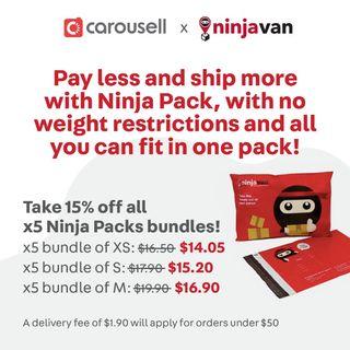 Get 15% off all x5 Ninja Pack bundles only on Carousell!